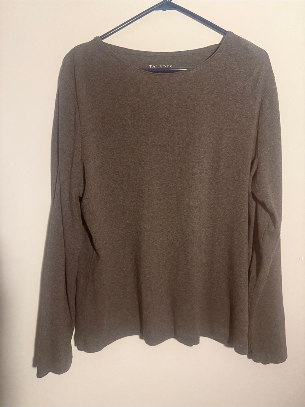 Talbots Dark Gray Crewneck Long Sleeve Top